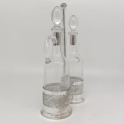 Silver Oil and Vinegar Holder Set
