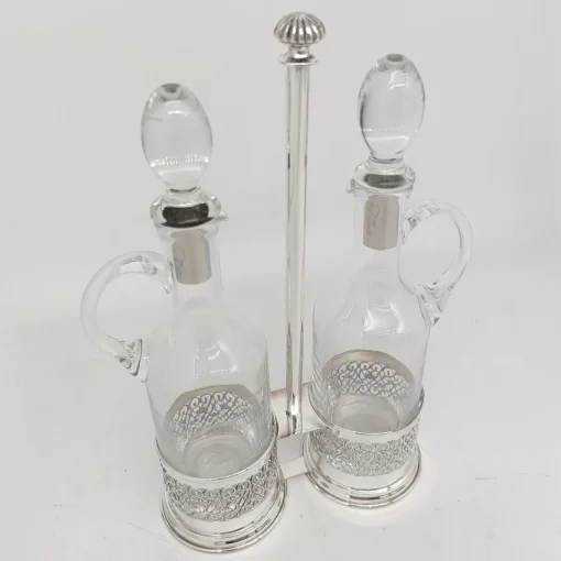 Silver Oil and Vinegar Holder Set