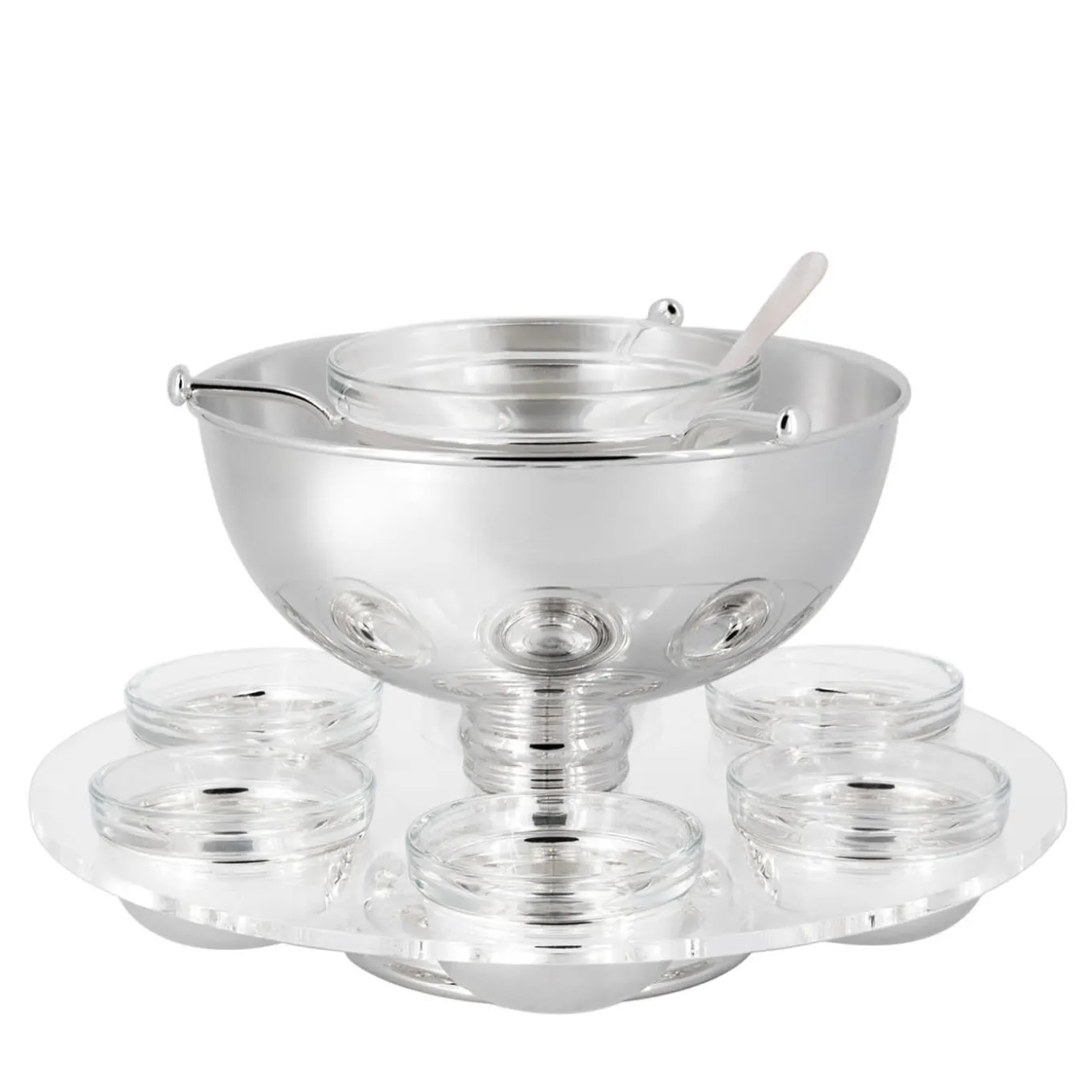 Silver-Plated Brass Caviar Set Serveware