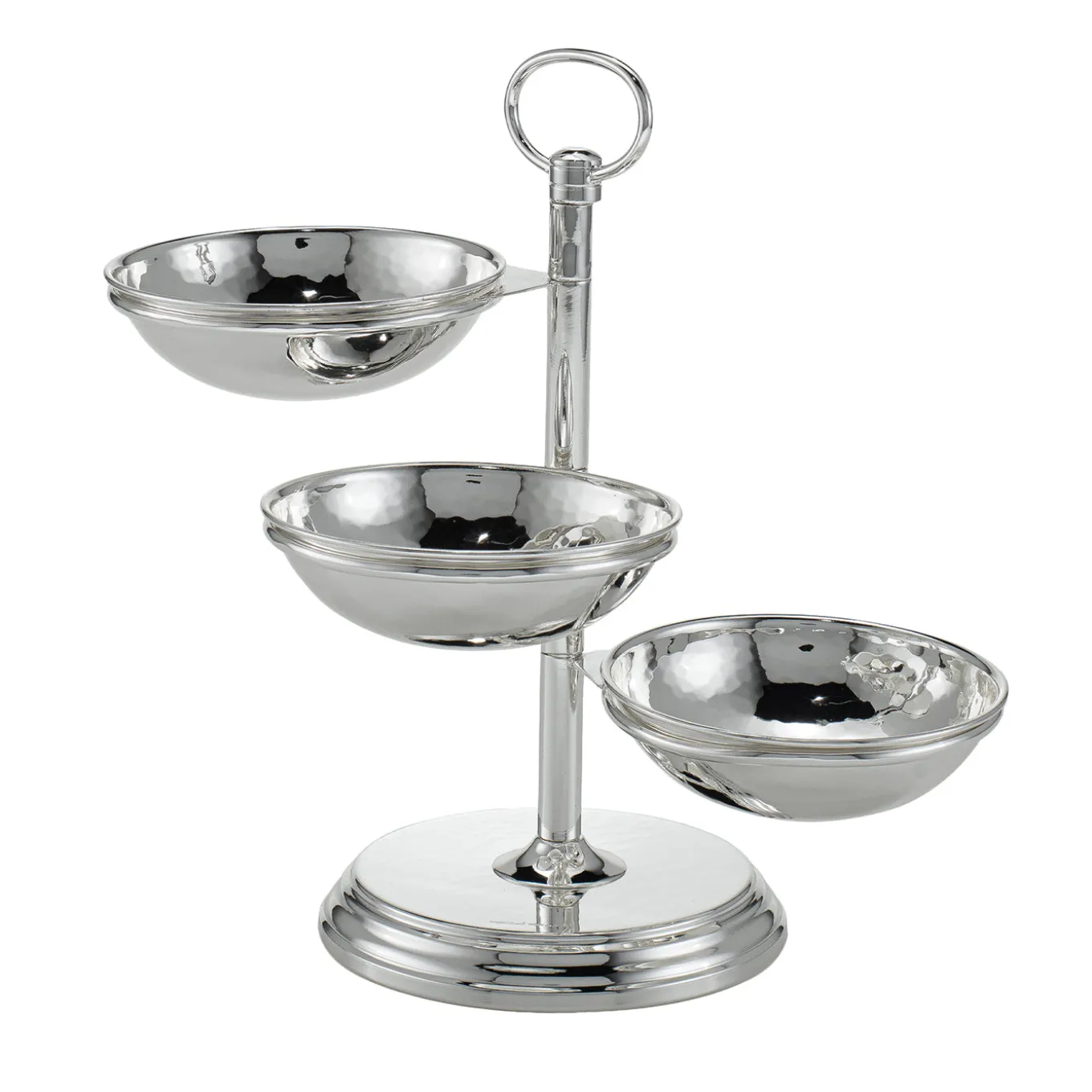 Silver-Plated Brass 3-Tiered Hors d'Oeuvres Stand