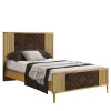 Single Bed with Canneté Detailing and Ebony Inserts in Limewood