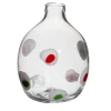 Singleflower White/Red/Green Dots Vase by Carlo Moretti