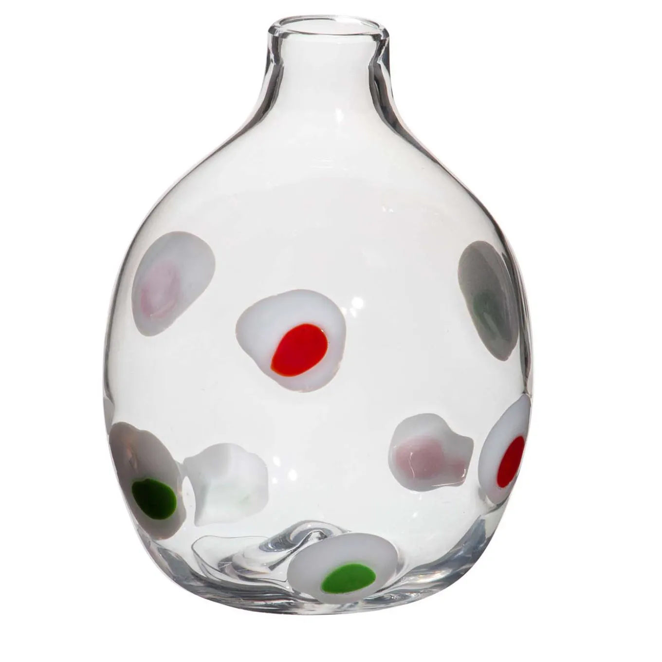 Singleflower White/Red/Green Dots Vase by Carlo Moretti