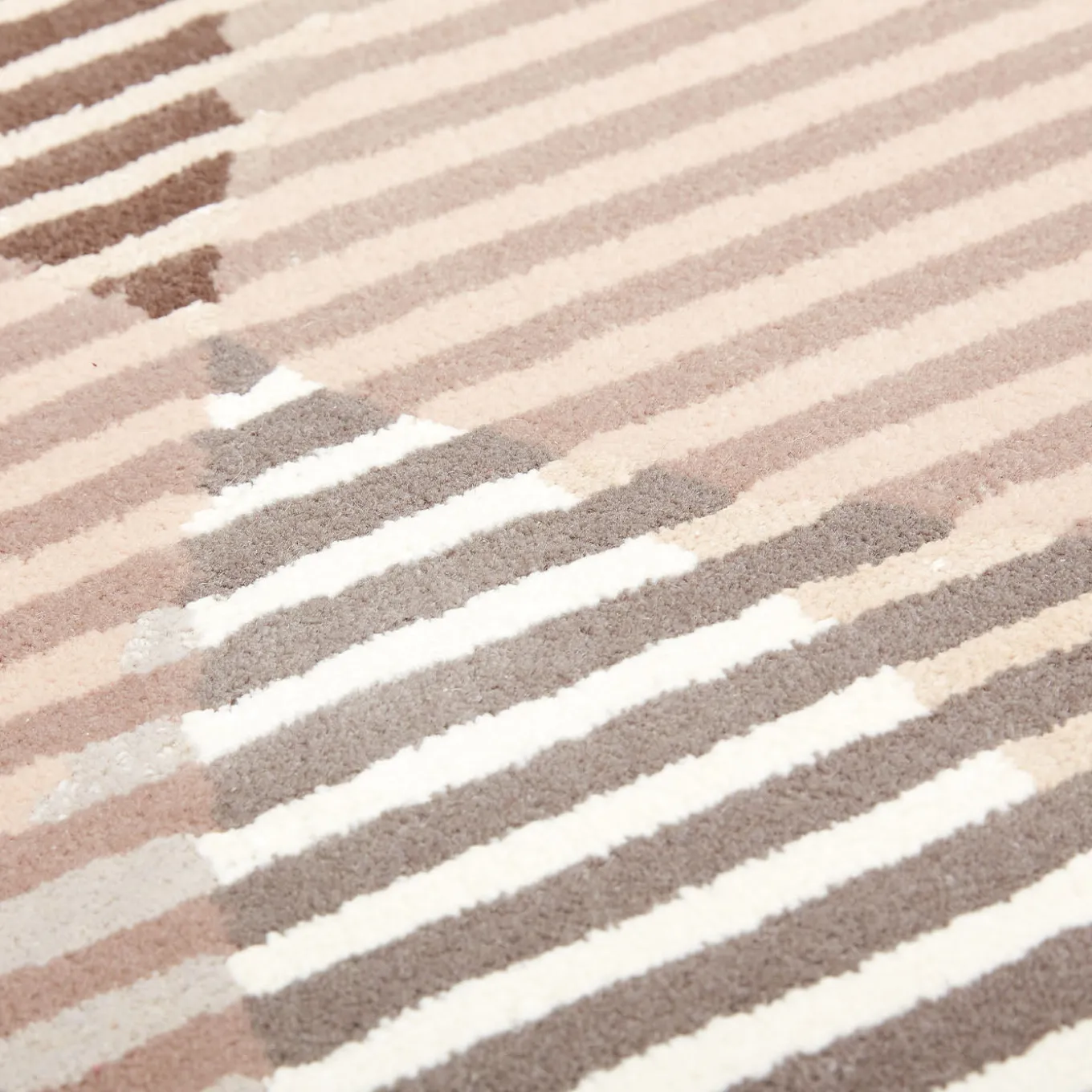 Sinking Circles geometric Beige motif Wool Rug