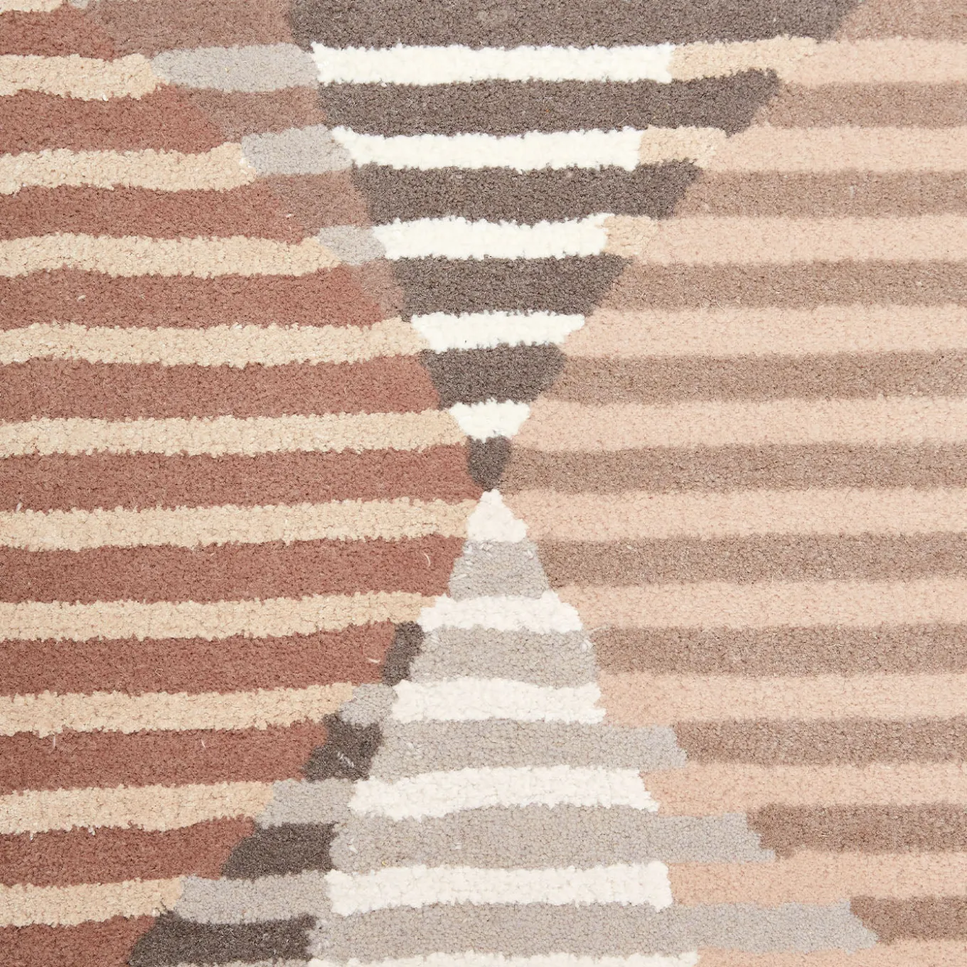 Sinking Circles geometric Beige motif Wool Rug