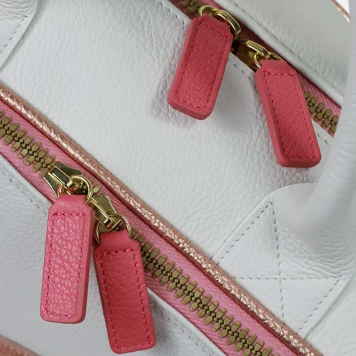Sinuous Leather Pink Tennis Bag