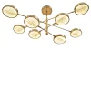Sistema Solare 8-Arms Brass and Onyx Chandelier