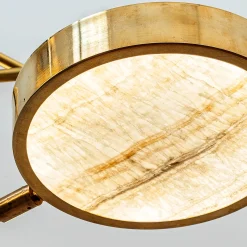 Sistema Solare 6-Arms Brass and Onyx Chandelier