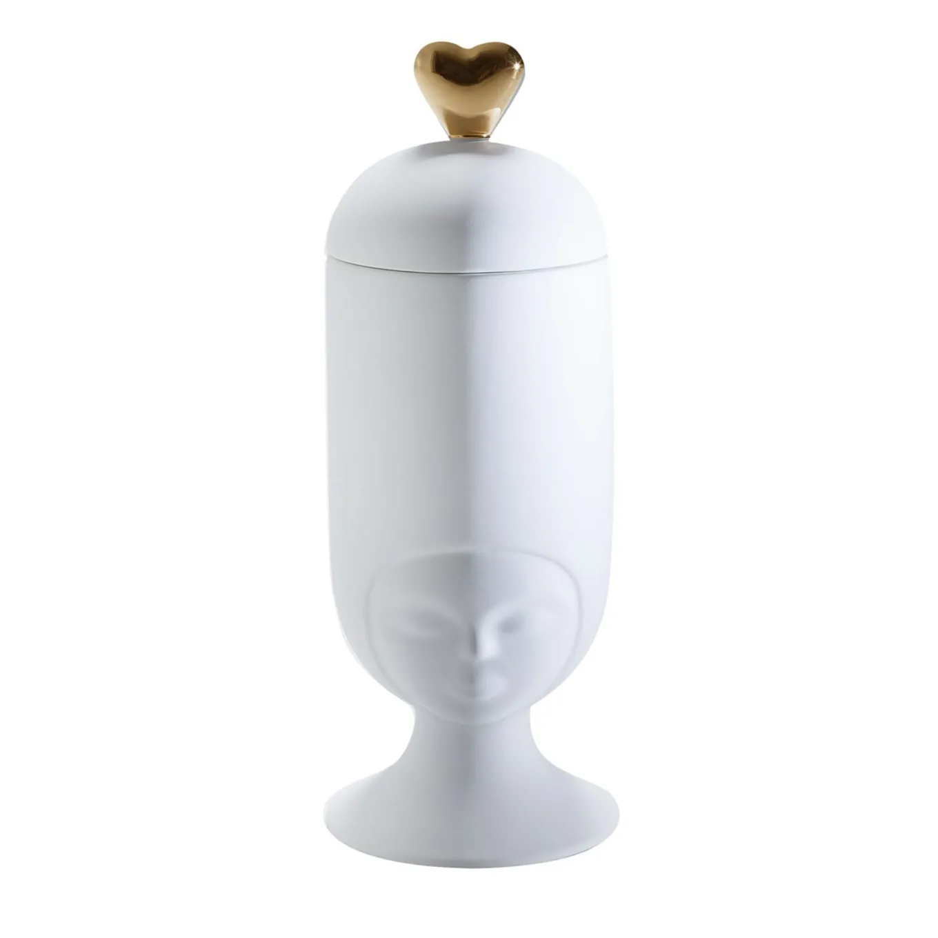 Sister Clara In Love Satin White Ceramic Vase With Lid