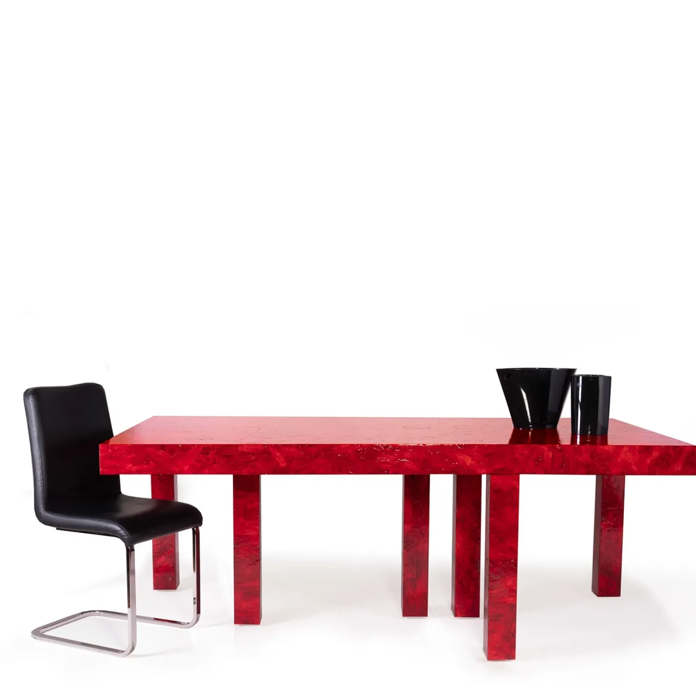 Six-Legged Touch Table Red by Fabrizio Contaldo