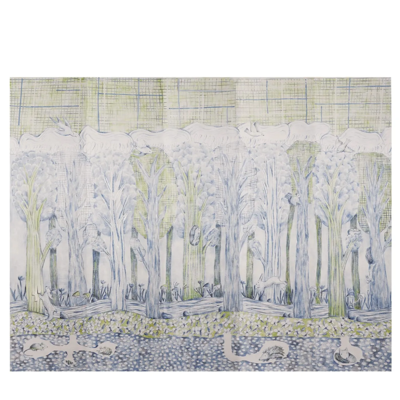 Skov Hand Painted Wallpaper by Maria Nielsen