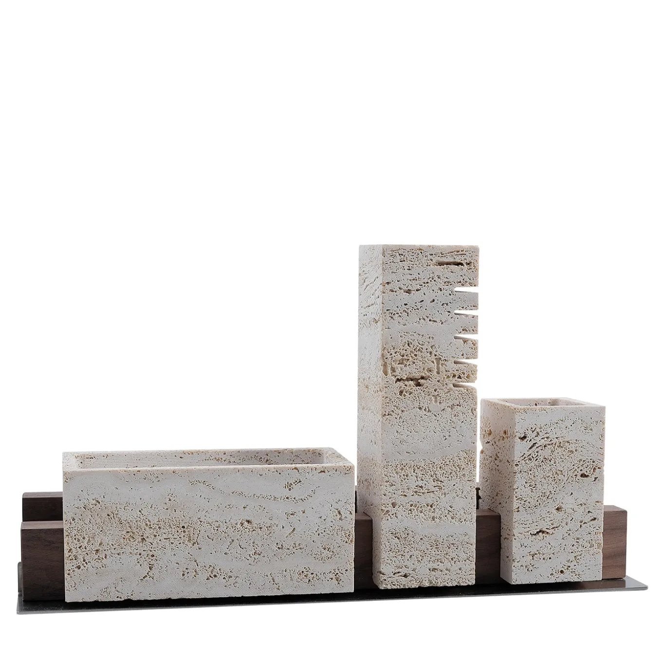 Skyline Travertine Marble Desk Set