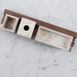 Skyline Travertine Marble Desk Set