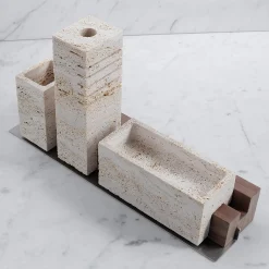 Skyline Travertine Marble Desk Set