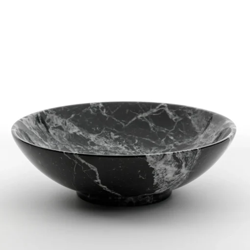 Small Black Marble Fruit Bowl