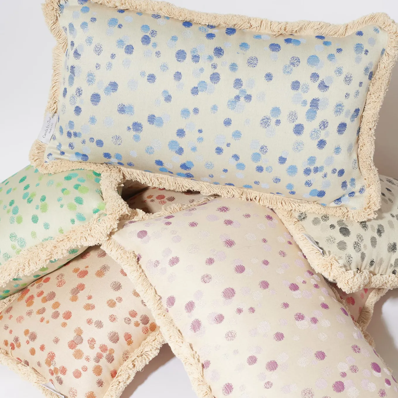 Small Caramel and Brown Fringed Cushion