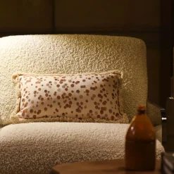 Small Caramel and Brown Fringed Cushion