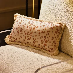 Small Caramel and Brown Fringed Cushion