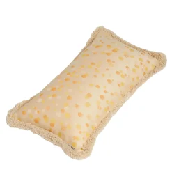 Small Cream and Jellow Fringed Cushion