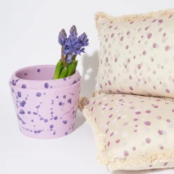 Small Lilac and Violet Fringed Cushion