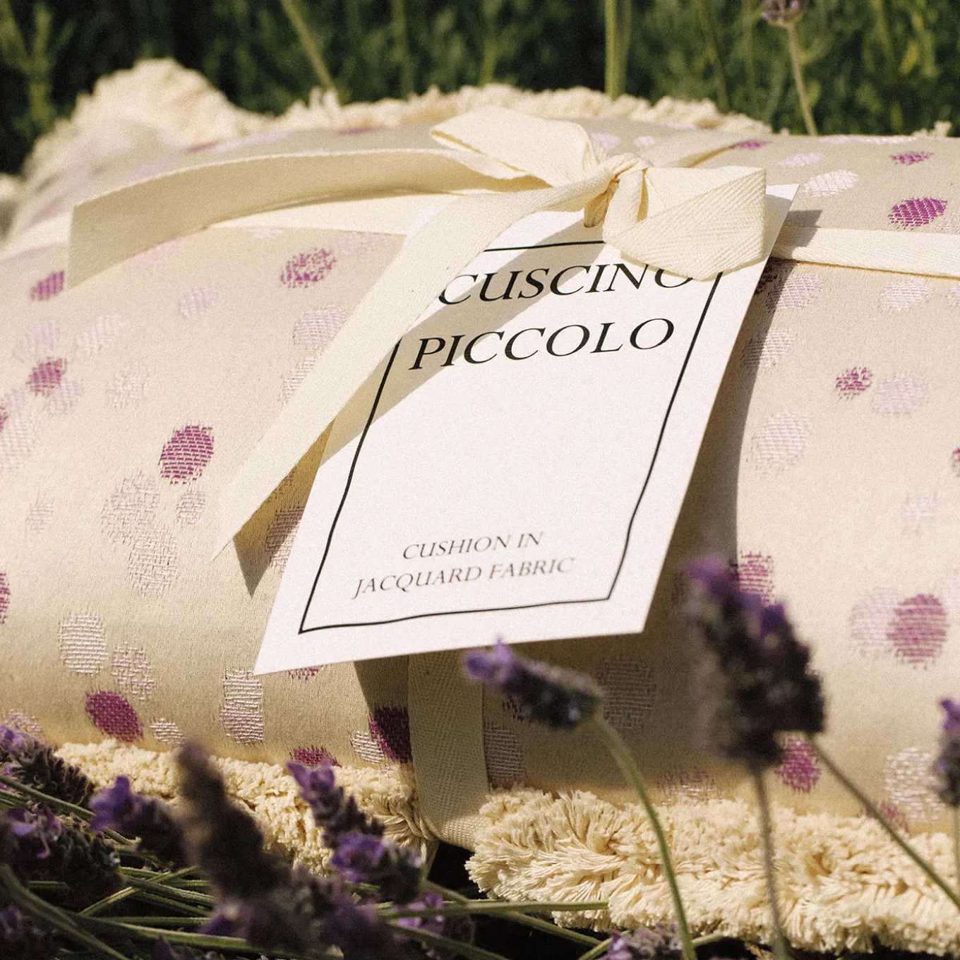 Small Lilac and Violet Fringed Cushion