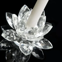 Small Lotus Crystal Candle Holder