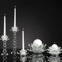 Small Lotus Crystal Candle Holder