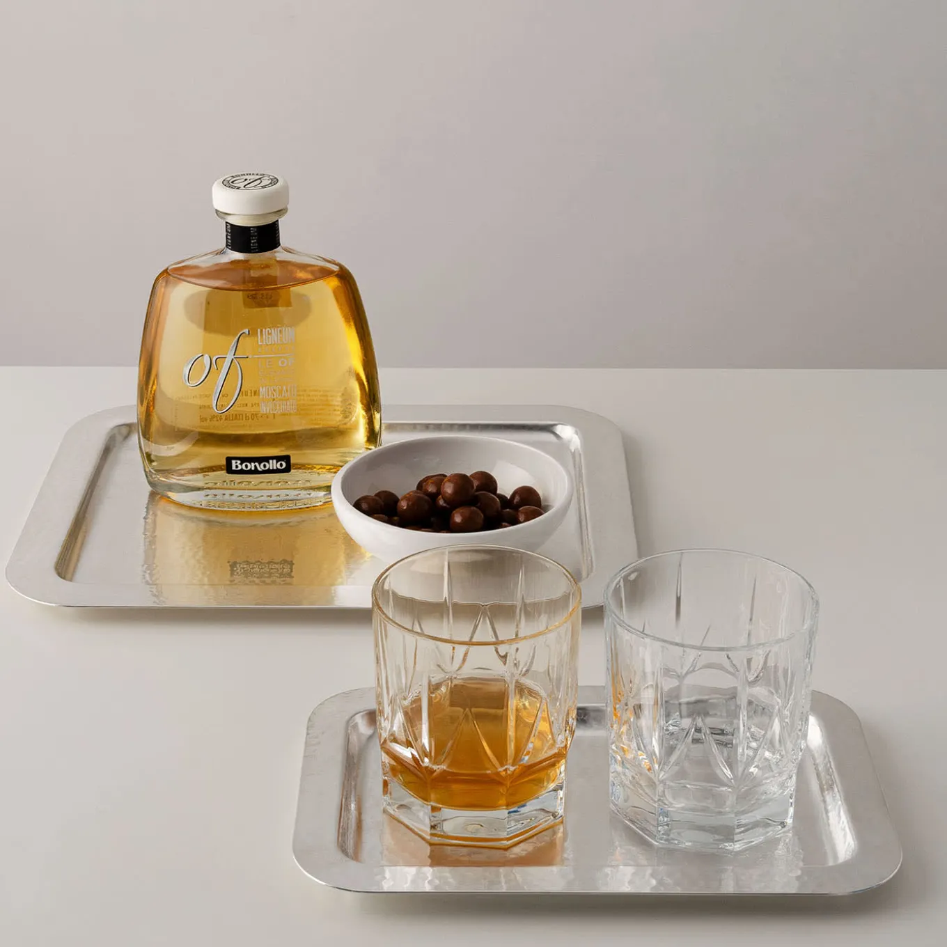 Small Materia Viva Rectangular Hammered satin finish Silverplated Tray