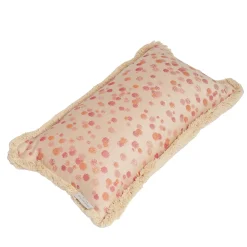 Small Rose and Coral Fringed Cushion