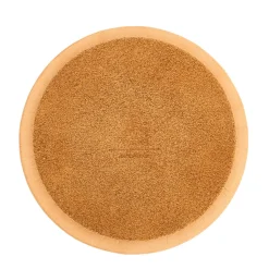 Small Round Beige Leather Jewelry Box