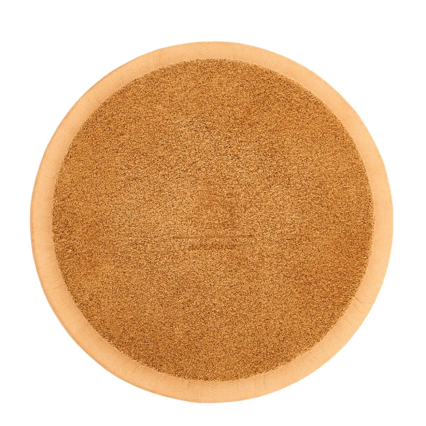 Small Round Beige Leather Jewelry Box