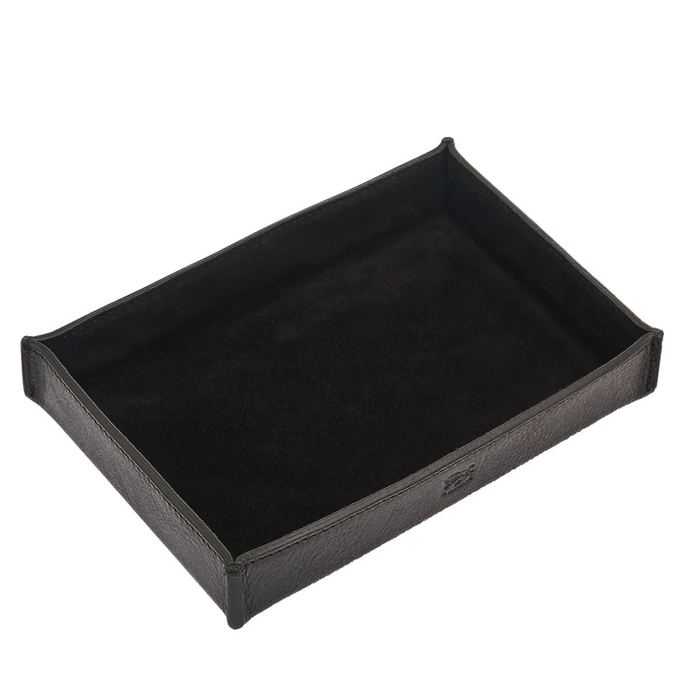 Small Valet Tray in Black Leather