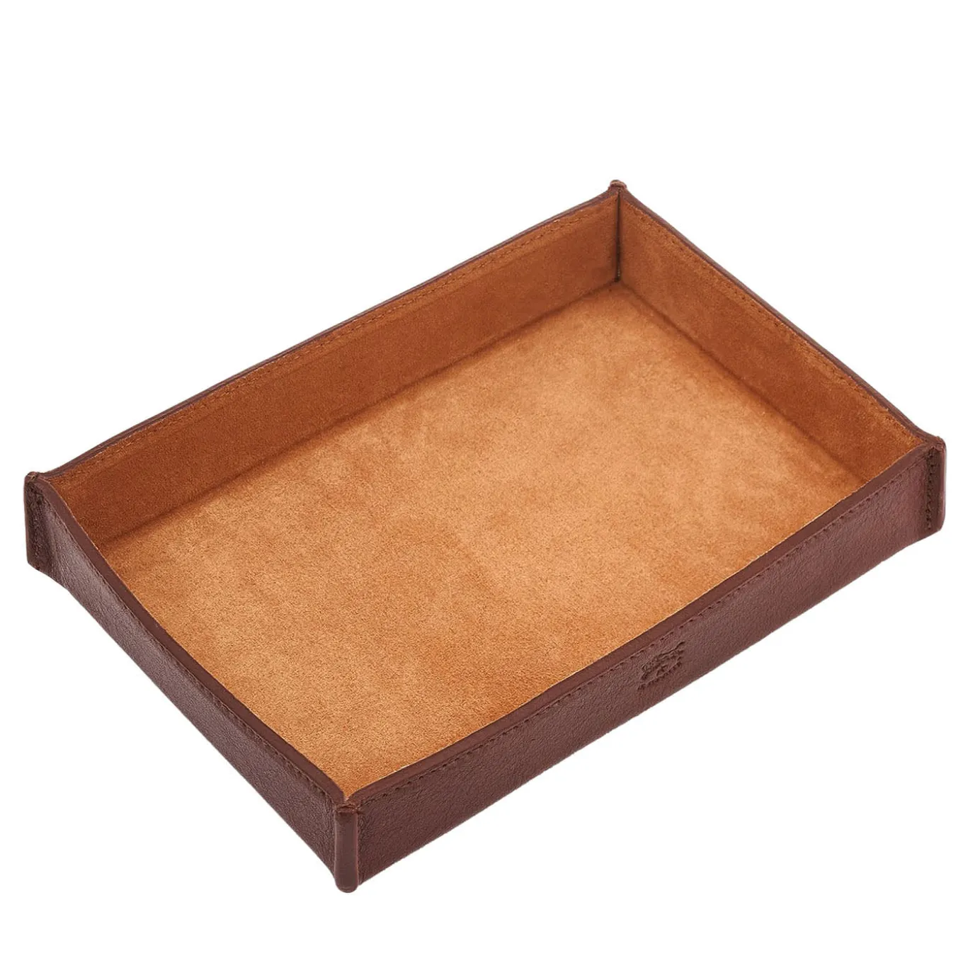 Small Valet Tray in Brown Leather