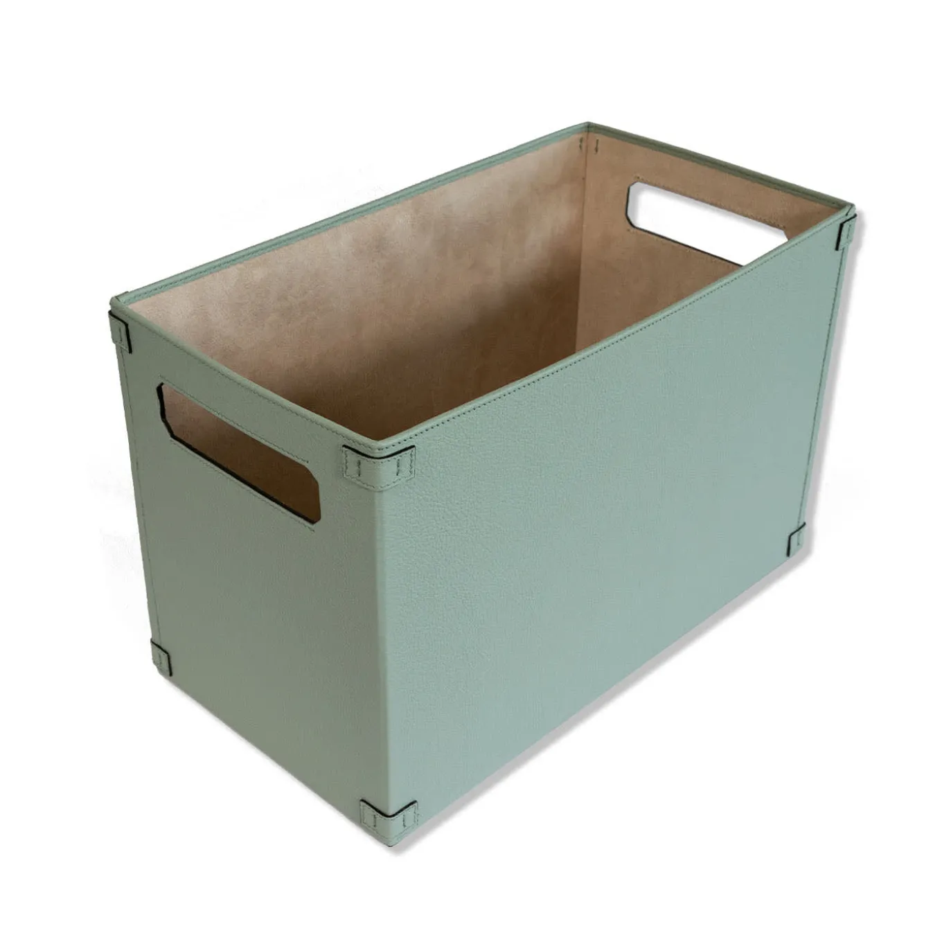 Smeralda Green Leather Wardrobe Basket