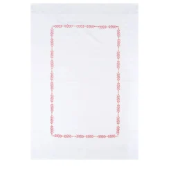 Smeraldo White and Pink Embroidered Cotton Satin Pillowcase