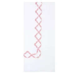 Smeraldo White and Pink Embroidered Cotton Satin Duvet Cover