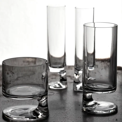 Smoke Set of 2 Champagne Glasses by Joe Colombo