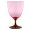 Smooth Set of 2 Pink-To-Red Wine Glasses