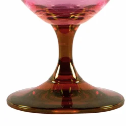 Smooth Set of 2 Pink-To-Red Wine Glasses