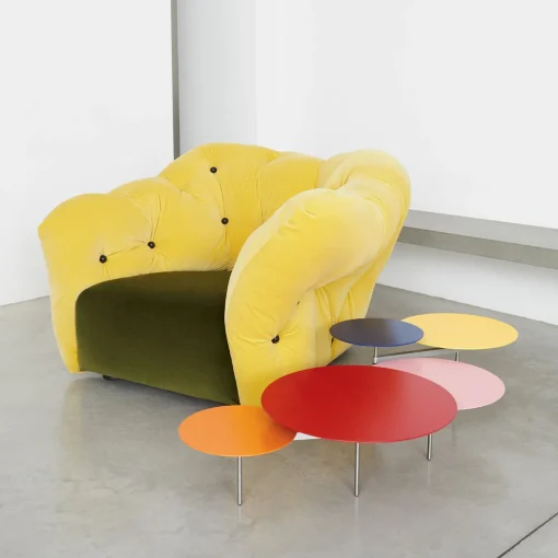 Snake 5 Multicolor Steel Low Table by Carlo Contin #2