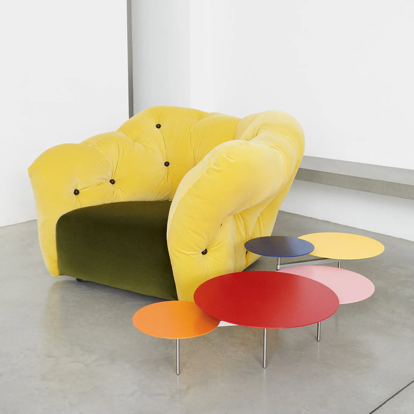 Snake 5 Multicolor Steel Low Table by Carlo Contin #2