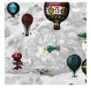 Soar High with Hot Air Balloons and Clouds Wallpaper