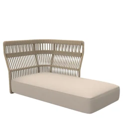Sofa Lounge Left with Rope Backrest Beige