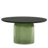 Soffio Olive Green Glass & Black Ash Coffee Table