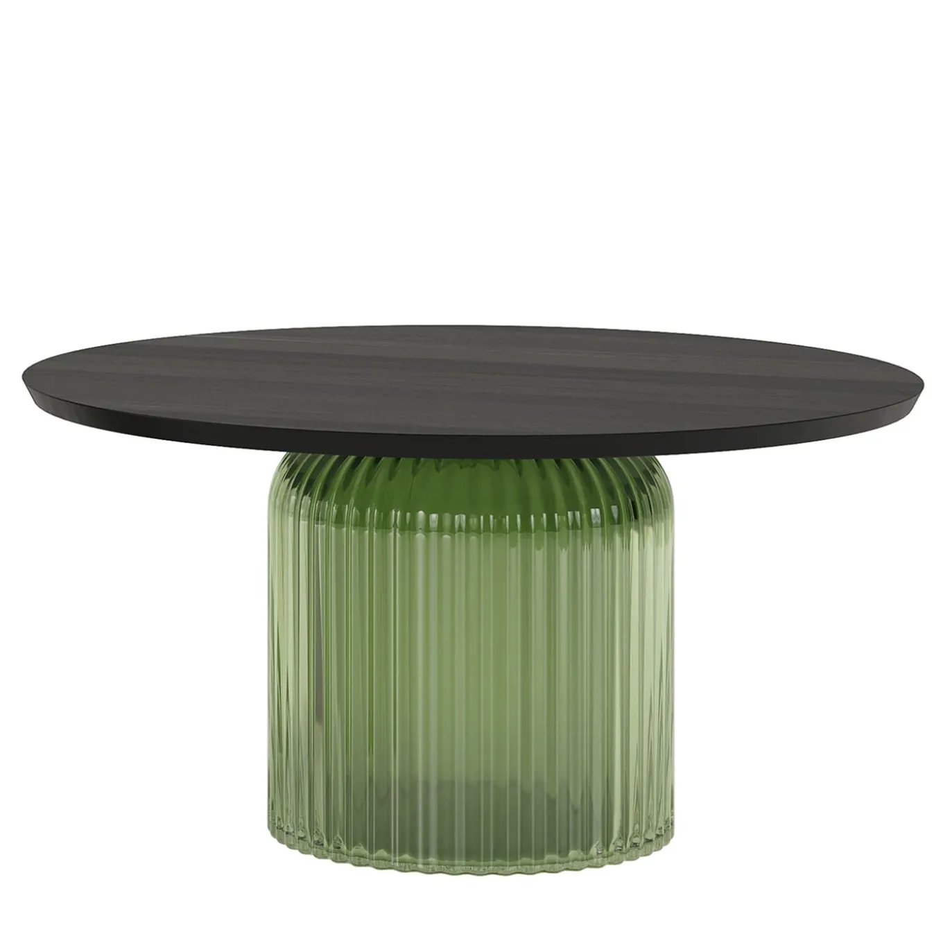Soffio Olive Green Glass & Black Ash Coffee Table