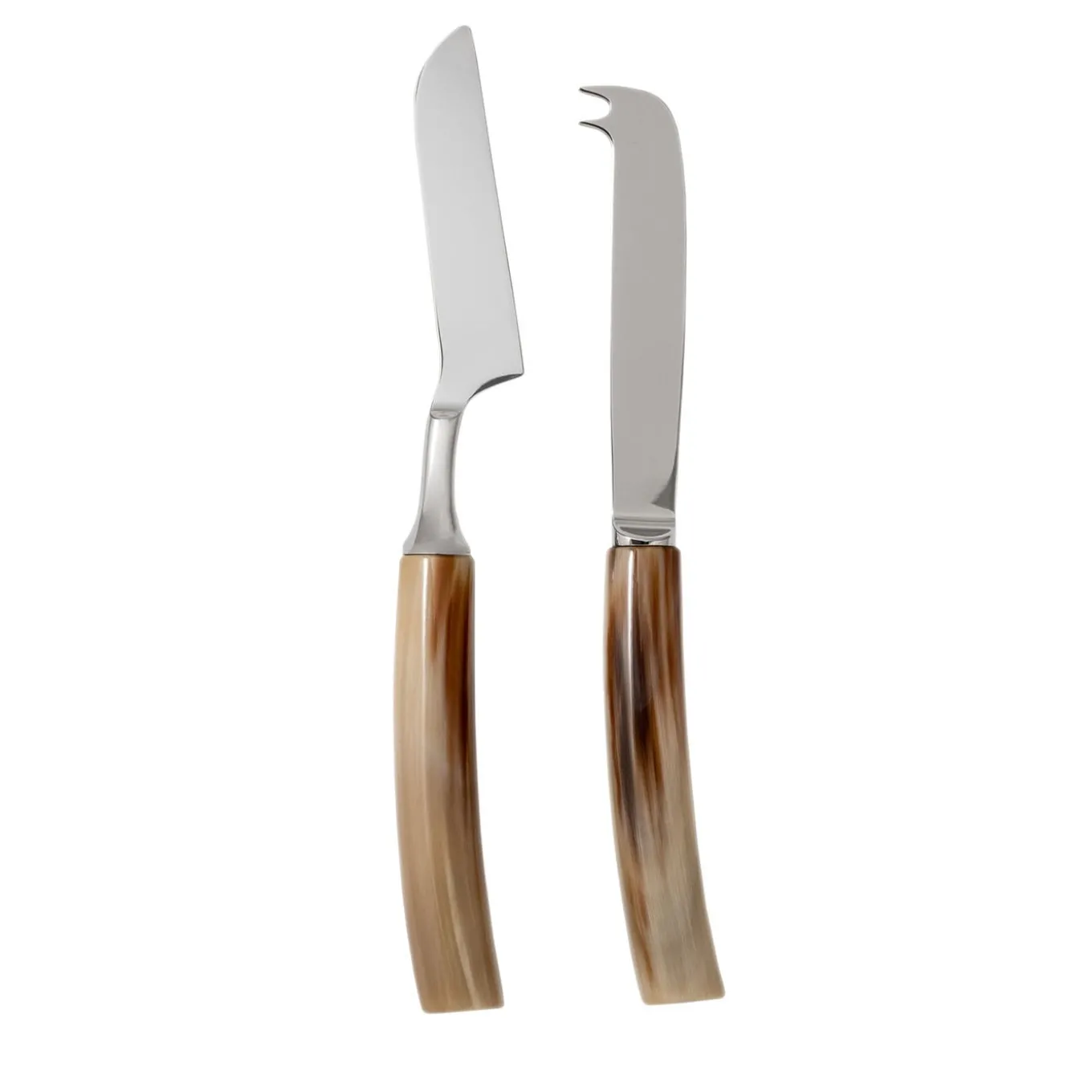 Soft Cheese Knives Set in Natural Horn