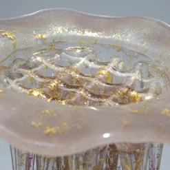 Soft Pink And Gold Glass Sculpture