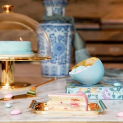Sole 2 Domed Golden Cake Stand