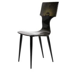Sole Black-Lacquered Wooden Chair