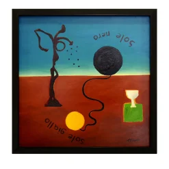 Sole Nero Sole Giallo Acrylic on Canvas Painting by A. Minopoli